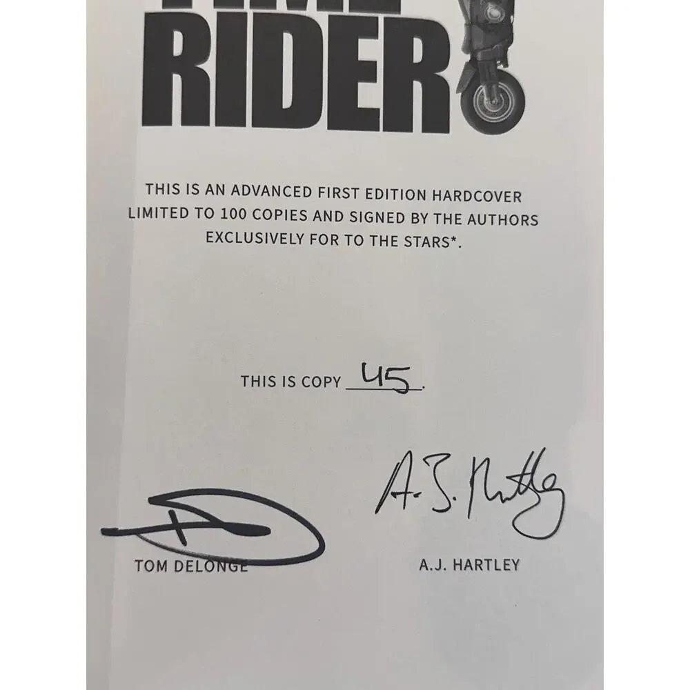Time Rider Limited Edition Signed Hardcover by Tom DeLonge, AJ Hartley #45/100